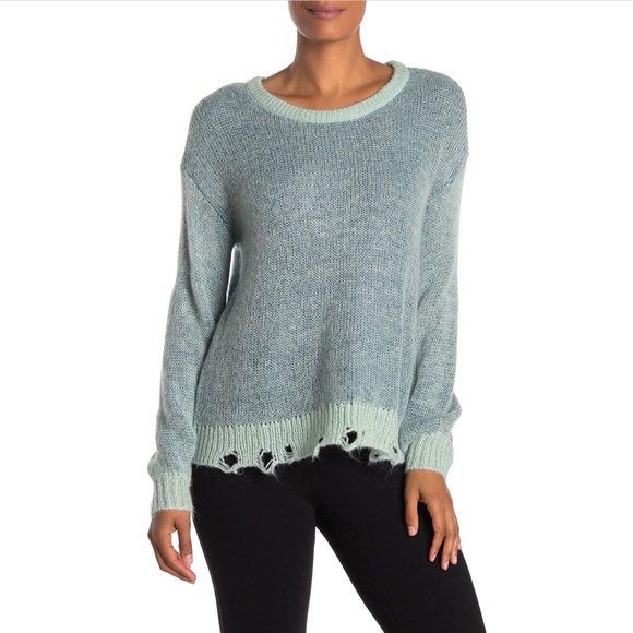 Splendid Sweaters - Splendid Distressed Hem Two-Tone Sweater